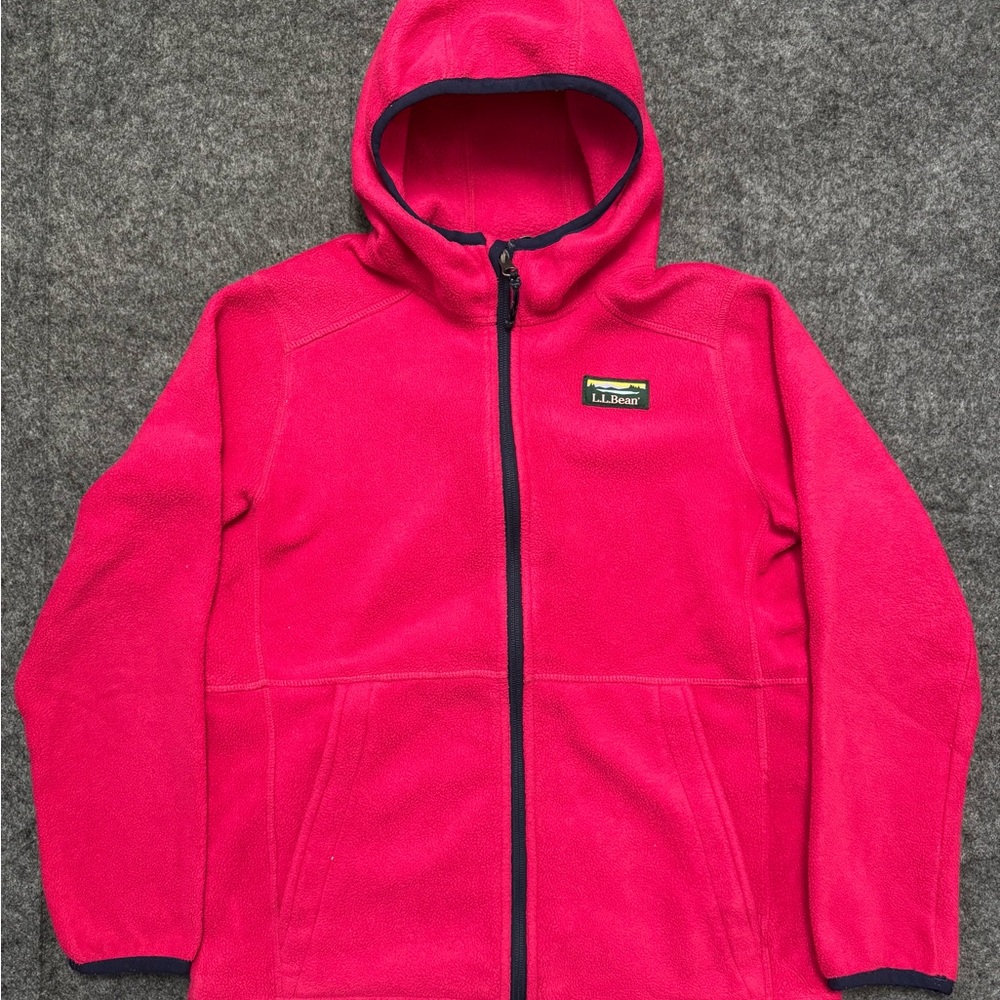 L.L. Bean Pink Fleece Hoodie with Attached Hood